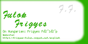 fulop frigyes business card